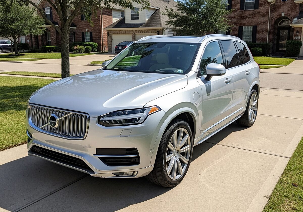 Silver Volvo XC90 SUV in a Houston driveway served by Texan Locksmith mobile key replacement